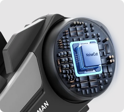 Moman H2S is one of the two way communication devices for motorcycles, carrying DSP & CVC noise cancelling chip.