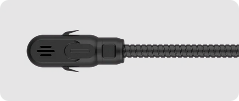 Moman H2S includes a black boom mic for communication.