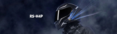 Moman RS-H4P Motorcycle Helmet Headset with Microphone, Featuring RGB Lighting