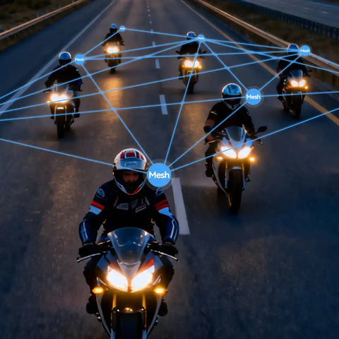 Moman CP-X offers a mesh connection among a group of riders.