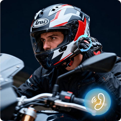Use the Moman CP-X mesh motorcycle intercom to take phone calls