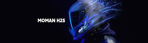 Moman H2S 2 Way Motorcycle Intercom, ENC & Audio Multitasking for Clear Riding Communication