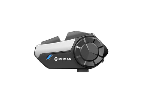 Moman H2S two-way motorcycle intercom carries a big control knob and has an indicator light.