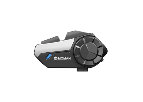 Moman H2S two-way motorcycle intercom carries a big control knob and has an indicator light.