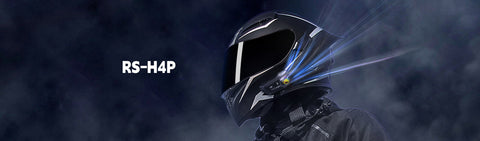 Moman RS-H4P Motorcycle Helmet Headset with Microphone, Featuring RGB Lighting